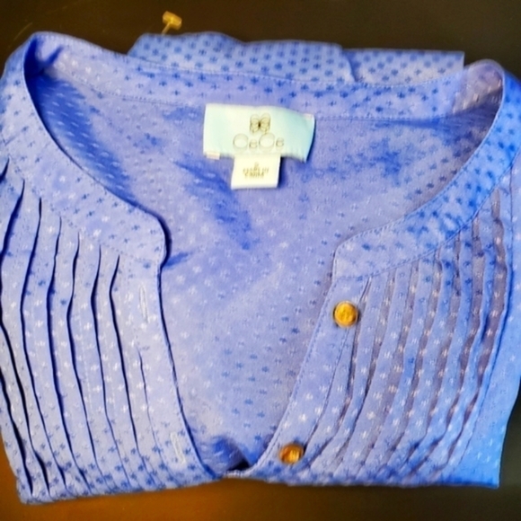 CeCe Sea Blue Ruffled Sleeve Blouse Size small - Picture 15 of 16